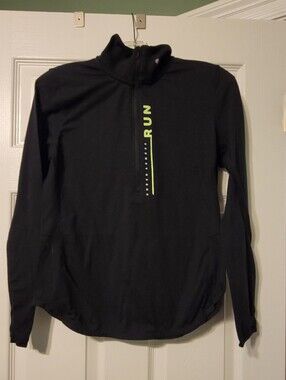 Under Armour Black HEATGEAR Fitted Running Top with White Logos